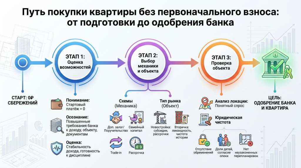 Путь покупки квартиры без первоначального взноса